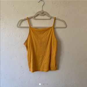 Yellow high neck tank top